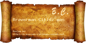 Braverman Ciklámen névjegykártya